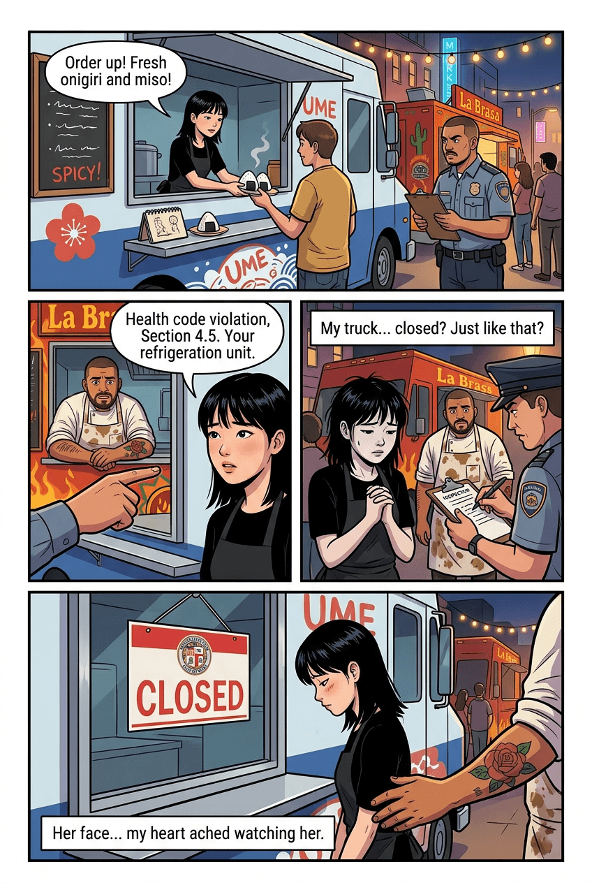 Two Trucks, One Corner, page 2 of 5, Retro Pop style