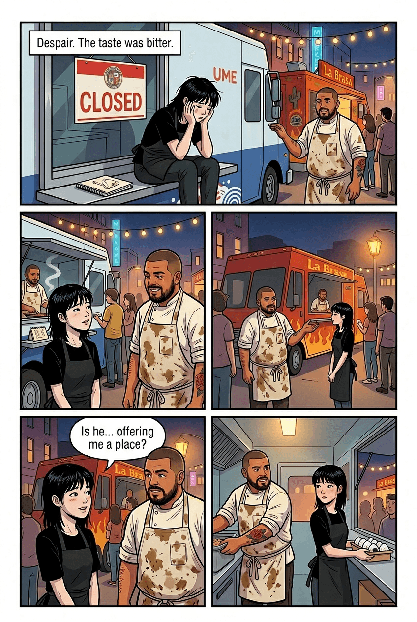 Two Trucks, One Corner, page 3 of 5, Retro Pop style