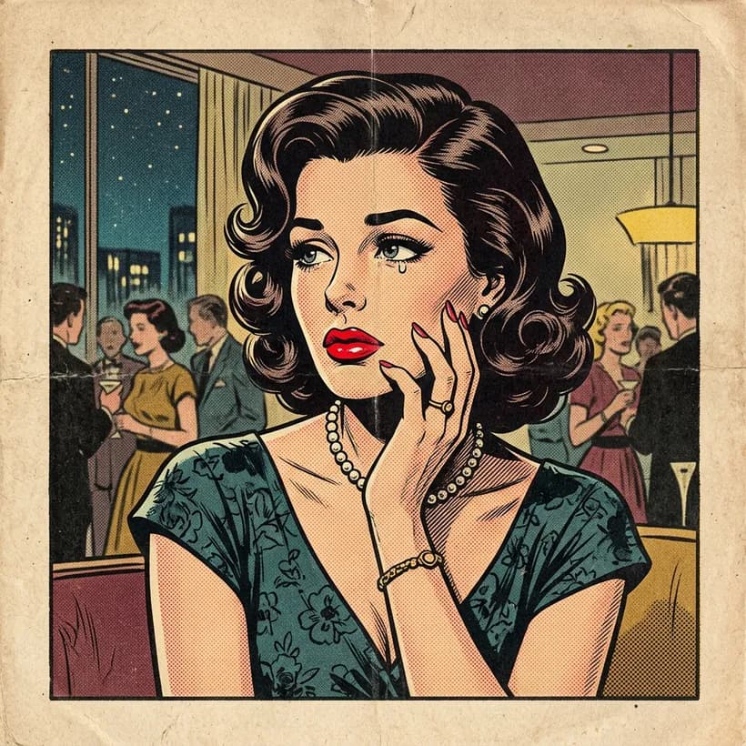 Vintage Romance comic art style example